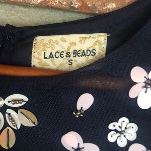 lace and beads baby sequin midi dress